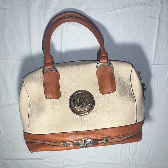 Michael Kors Cream and Brown Satchel - Picture 1 of 8